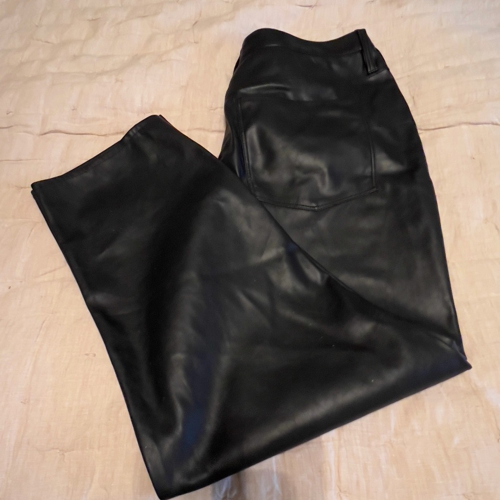 Madewell Black Faux Leather Pants Size 33